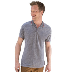 Polo Jaspeado de Hombre con Manga Corta