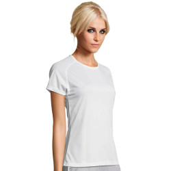Camiseta de mujer técnica Sol's SPORTY W blanca