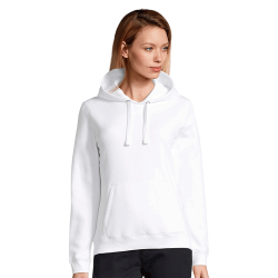 Sudadera mujer con capucha Sol's SPENCER blanca