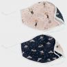 Mascarilla algodón orgánico reversible mediana circus beige y space navy homologada con protección +90%