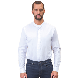 Camisa cuello mandarín Neoblu BART tallas grandes blanca