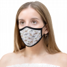Mascarilla algodón orgánico reversible mediana dinos grey y planets black homologada con protección +90%