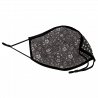Mascarilla algodón orgánico reversible mediana dots black y flower antracite homologada con protección +90%