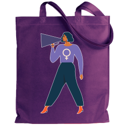 Tote bag para el día de la mujer diseño Chica Hablando