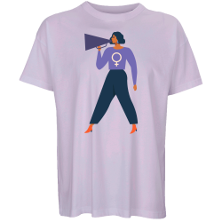 Camiseta oversize hombre para el día de la mujer diseño Chica Hablando