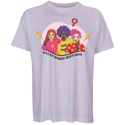 Camiseta oversize hombre para el día de la mujer diseño Ellas Harán Historia