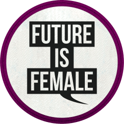 Parche redondo para el día de la mujer diseño Future Is Female