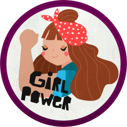 Parche redondo para el día de la mujer diseño Girl Power