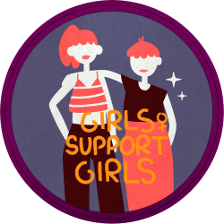 Parche redondo para el día de la mujer diseño Girls Support Girls