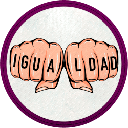 Parche redondo para el día de la mujer diseño Igualdad