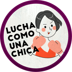 Parche redondo para el día de la mujer diseño Lucha Como Una Chica