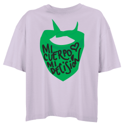 Camiseta oversize mujer para el día de la mujer diseño Mi Cuerpo Mi Decisión