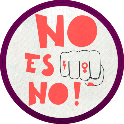 Parche redondo para el día de la mujer diseño No Es No