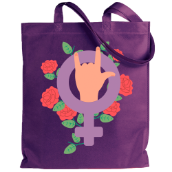Tote bag para el día de la mujer diseño Rosas