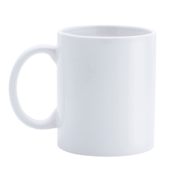 Taza cerámica blanca urgente