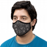 Mascarilla algodón orgánico reversible súper grande dots black y flower antracite homologada con protección +90%