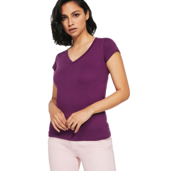 Camiseta Entallada Cuello en Pico para Mujer