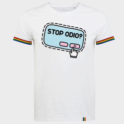 Camiseta rainbow hombre para el orgullo LGBTIQA+ diseño Stop Odio