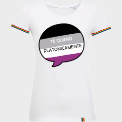 Camiseta rainbow mujer para el orgullo LGBTIQA+ diseño Te Quiero Platonicamente