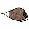 Mascarilla algodón orgánico reversible mediana ditsy flower grey y zebra black homologada con protección +90%