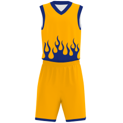 Conjunto de baloncesto sublimado modelo Fuego