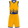 Conjunto de baloncesto sublimado modelo Fuego