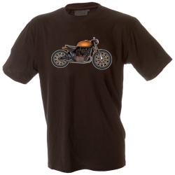 Camiseta hombre moto naranja