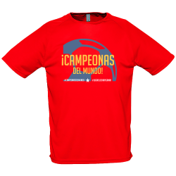 Camiseta poliéster infantil Balón Campeonas Del Mundo