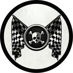 Parche redondo bandera con calaveras
