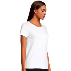 Camiseta ajustada de mujer tallas grandes Sol's CRUSADER W blanca