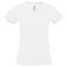 Camiseta de mujer cuello pico Sol's IMPERIAL V W blanca