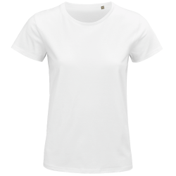 Camiseta de mujer ajustada Sol's PIONEER W tallas grandes blanca