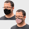 Mascarilla algodón orgánico reversible grande full dot pink y sun black homologada con protección +90%