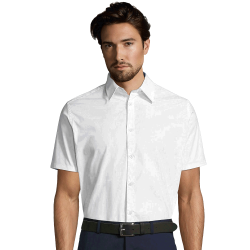 Camisa ajustada tallas grandes Sol's BROADWAY blanca
