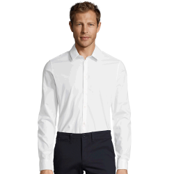 Camisa ajustada tallas grandes Sol's BLAKE blanca