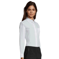 Camisa ajustada de mujer talla grande Sol's EXECUTIVE W blanca