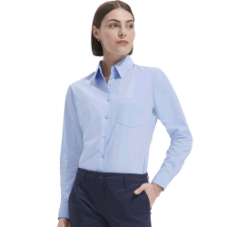 Camisa con Bolsillo en el Pecho de Mujer