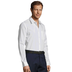 Camisa ajustada talla grande Sol's BALTIMORE FIT blanca