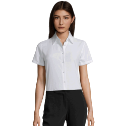 Camisa de mujer ajustada Sol's ELITE W tallas grandes blanca