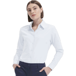 Camisa ajustada de mujer talla grande Sol's EMBASSY W  blanca