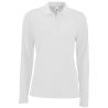 Polo manga larga de mujer tallas grandes Sol's PERFECT LSL W blanco