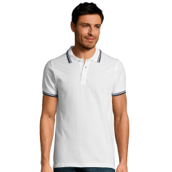 Polo ajustado tallas grandes Sol's PASADENA blanco