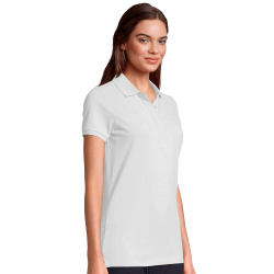 Polo de mujer tallas grandes Sol's OWEN W blanco