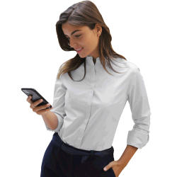 Camisa de mujer cuello mandarín Neoblu BART W blanca