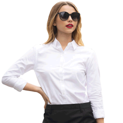 Camisa sin planchado de talla grande mujer Sol's BLAISE W blanca