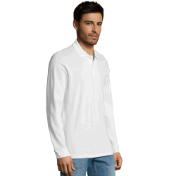 Polo manga larga tallas grandes Sol's PERFECT LSL blanco