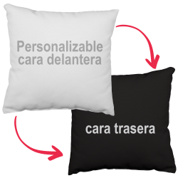 Cojín cuadrado 30x30cm personalizable delante y cara trasera negra