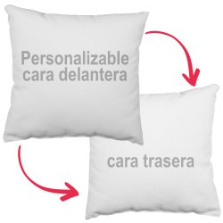 Cojín cuadrado 30x30cm personalizable delante y cara trasera blanca