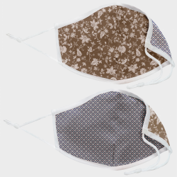 Mascarilla algodón orgánico reversible pequeña provençal flower stone  y geo tie blue homologada con protección +90%