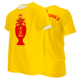 Camiseta algodón 4 Eurocopas 2024, rojas